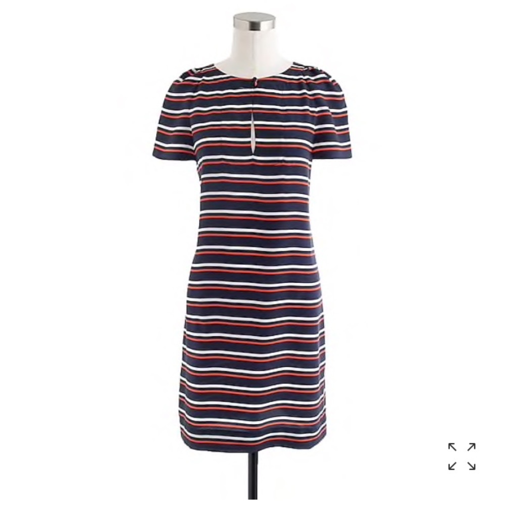 J. Crew Silk Nautical Striped Shift Tunic Dress
